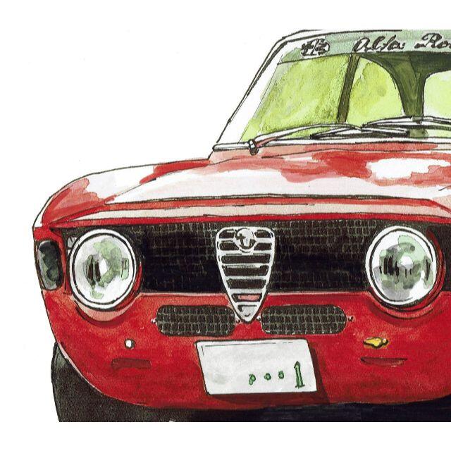 Alfa Romeo(アルファロメオ)のGC-410ミト/ジュリアGTA限定版画サイン額装済作家平右ヱ門 エンタメ/ホビーの美術品/アンティーク(版画)の商品写真