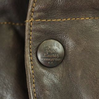 RRL 9/72 世界72着限定 オールレザーダウンベスト 牛革 羊革 L 茶