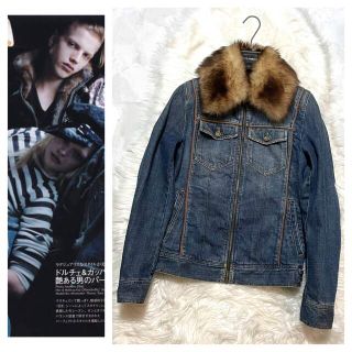 24600円安い 新作 最高 Dolce&Gabbana デニムジャケット リアルファー