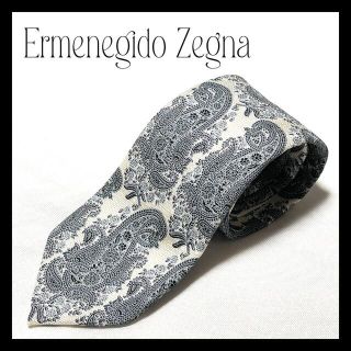 エルメネジルドゼニア(Ermenegildo Zegna)の【美品】エルメネジルドゼニア ペイズリー 総柄 ネクタイ シルク 高級感(ネクタイ)