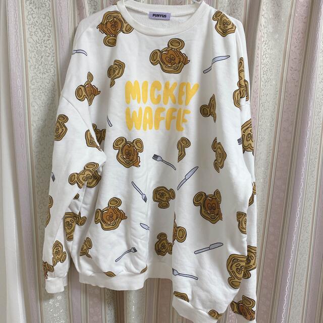 新品未使用 タグ付き Disney× PUNYUS ミッキーワッフル柄 Tシャツ