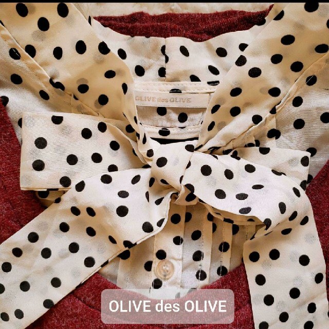 OLIVEdesOLIVE(オリーブデオリーブ)のOLIVE des OLIVE   ニット ブラウス ドッキング レディースのトップス(シャツ/ブラウス(長袖/七分))の商品写真