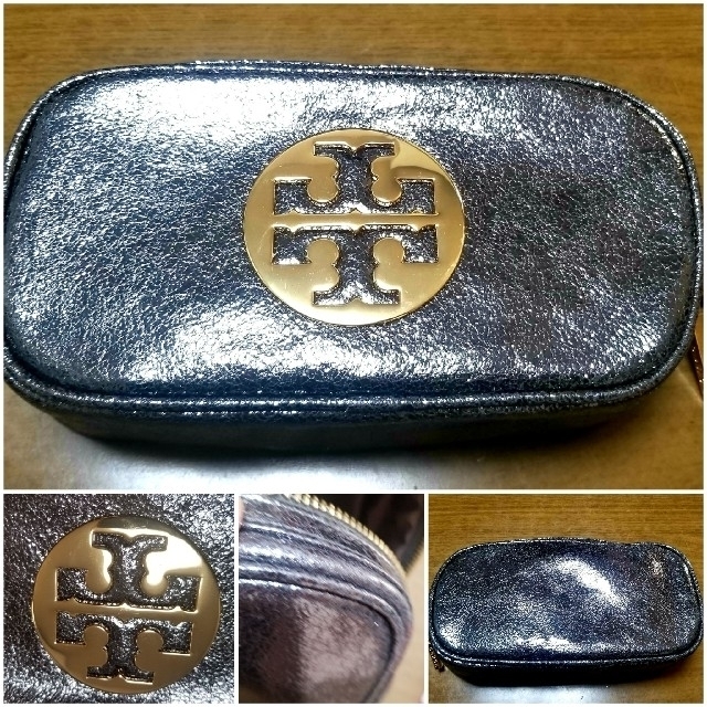 Tory Burch(トリーバーチ)の正規品未使用★自宅保管劣化訳あり★トリバーチ★メタリックBIGロゴコスメポーチ★ レディースのファッション小物(ポーチ)の商品写真