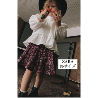 ザラキッズ(ZARA KIDS)のZARAベビー　フラワーミニスカート　86(スカート)