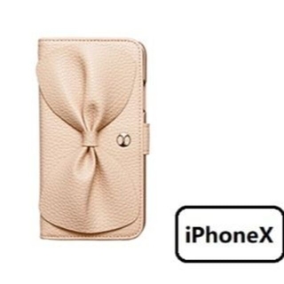 アイフォリア(IPHORIA)のiPhone X IPHORIA リボンブックケース ピンク★新品未使用★(iPhoneケース)