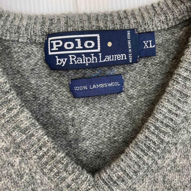 POLO RALPH LAUREN(ポロラルフローレン)の古着　オーバーサイズ　ポロラルフローレン  ラムウールベスト　グレー　XL メンズのトップス(ベスト)の商品写真