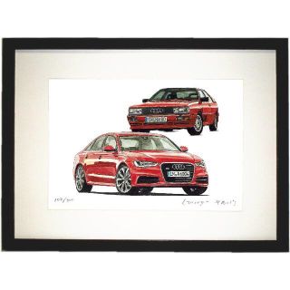 アウディ(AUDI)のGC-417アウディ/A6限定版画サイン額装済作家平右ヱ門(絵画/タペストリー)