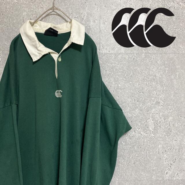 90s カンタベリー　ラガーシャツ　深緑　メンズ　XL ゆるダボ　古着　刺繍 | フリマアプリ ラクマ