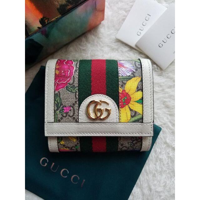 Gucci(グッチ)のGUCCI グッチ Ophidia GG Flora 2つ折り財布 レディースのファッション小物(財布)の商品写真