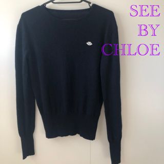 シーバイクロエ(SEE BY CHLOE)のSee By Chloeカシミヤ混ニットセーター◆7号9号ワッペンシーバイクロエ(ニット/セーター)