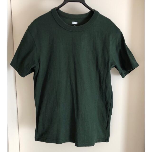 UNIQLO(ユニクロ)のUNIQLOU ユニクロユー クルーネックT半袖 緑Sサイズ メンズのトップス(Tシャツ/カットソー(半袖/袖なし))の商品写真