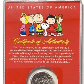 スヌーピー(SNOOPY)のスヌーピーアメリカ通貨コイン　本物(貨幣)