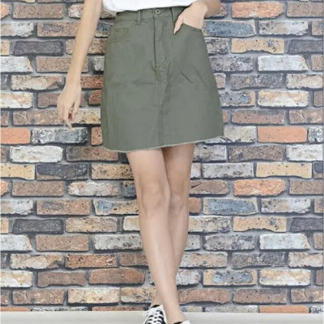 ユーズド加工台形スカート レディースのスカート(ミニスカート)の商品写真