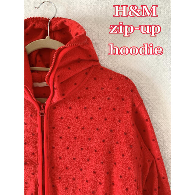 H&M(エイチアンドエム)のH&M hoodie dot  color：red メンズのトップス(パーカー)の商品写真