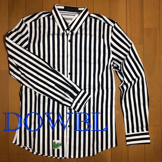 DOWBL ダブル Leaf Icon Striped Dress Shirts