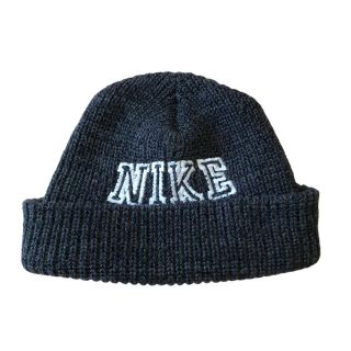 ナイキ(NIKE)の90s Vintage NIKE knit cap grey 刺繍ロゴ(ニット帽/ビーニー)