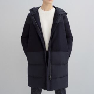 セオリー(theory)の美品 セオリー ダウンコート  異素材 ネイビー　19aw ダウンコート(ダウンコート)