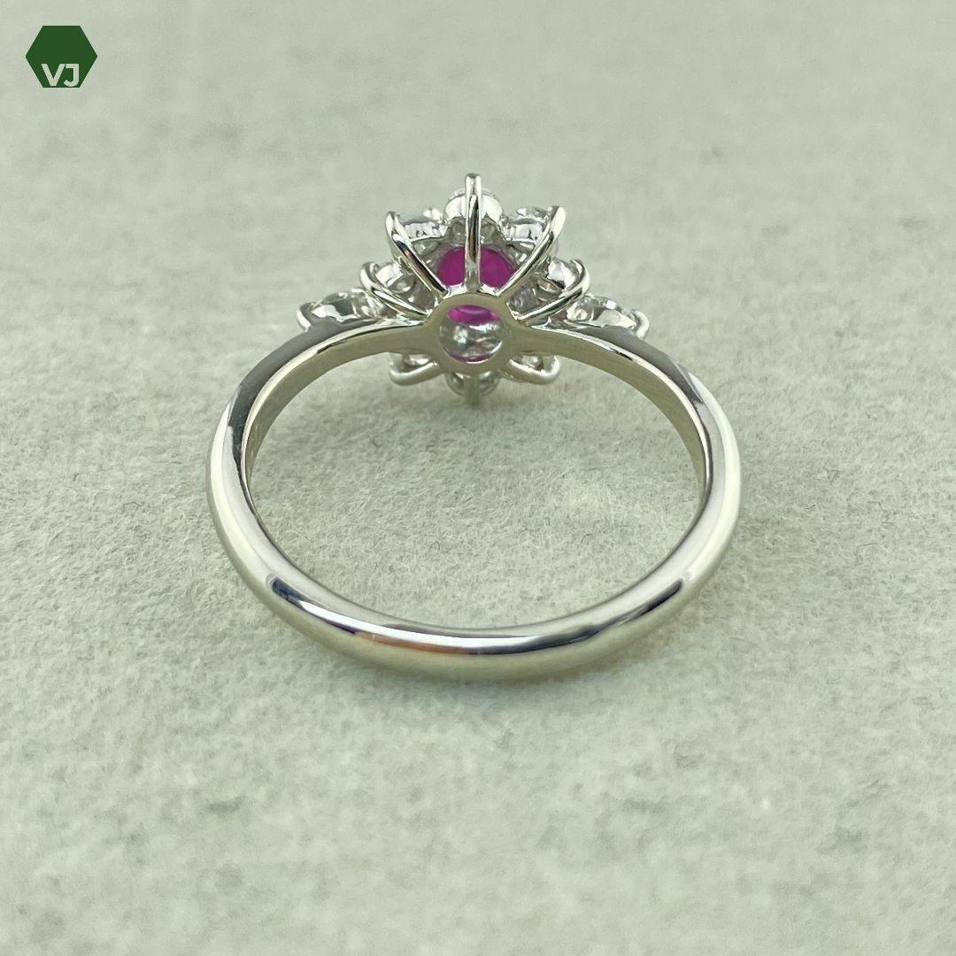 【9-17】ルビー　ダイヤモンド　リングR0.42ct　D0.41ct  レディースのアクセサリー(リング(指輪))の商品写真