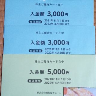 ニシマツヤ(西松屋)の西松屋　株主優待　11000円(ショッピング)