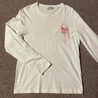 アレキサンダーマックイーン(Alexander McQueen)のAlexander McQueen スカル刺繍　ロンT  ホワイト(Tシャツ/カットソー(七分/長袖))