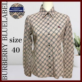 バーバリーブルーレーベル(BURBERRY BLUE LABEL)の専用　バーバリーブルーレーベル ノバチェック シャツ 40  レディース ロゴ入(シャツ/ブラウス(長袖/七分))