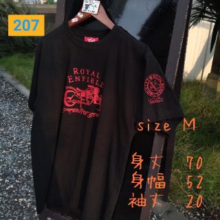 新中古　ロイヤルエンフィールドTシャツ　メンズ　Ｍサイズ　黒　ブラック　おそろい(Tシャツ/カットソー(半袖/袖なし))