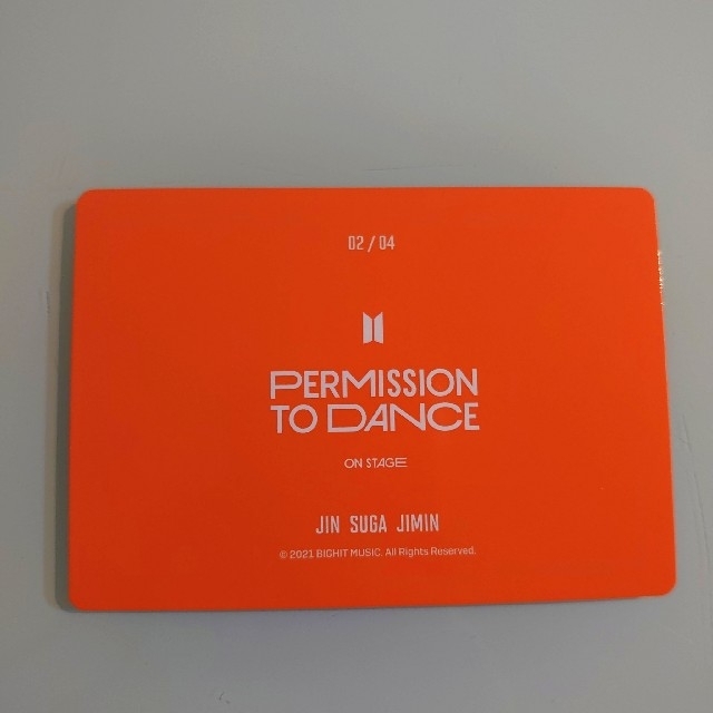 防弾少年団(BTS)(ボウダンショウネンダン)のPERMISSION TO DANCE ミニフォト ユニット 2番 公式 エンタメ/ホビーのCD(K-POP/アジア)の商品写真