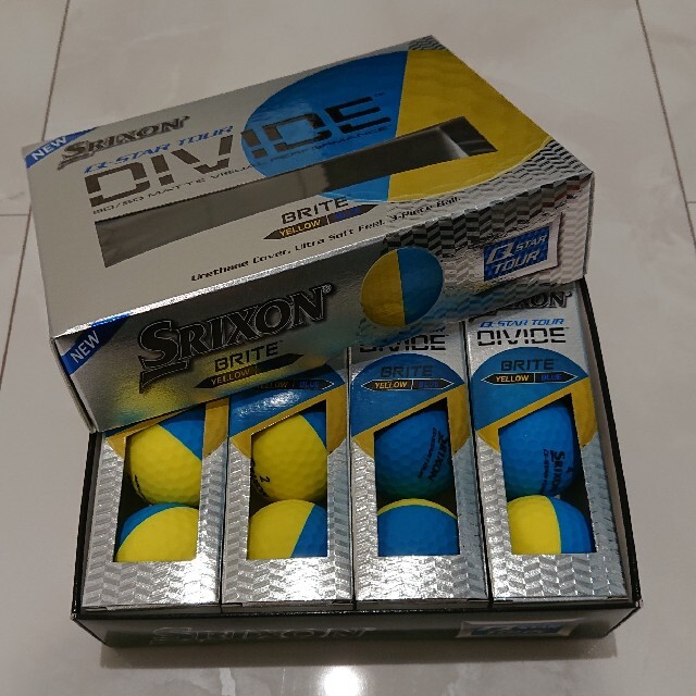 スリクソン ゴルフボール ツートン マットカラー 青×黄 1ダース 新品未使用
