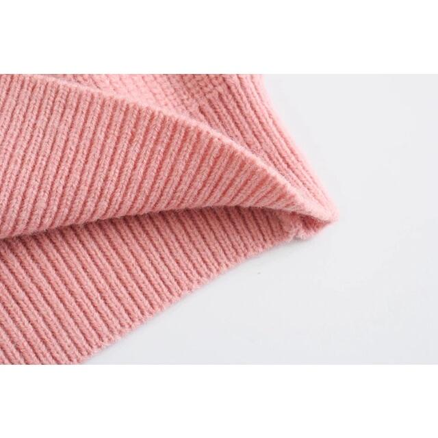 ZARA(ザラ)の🍁11月新作🍠6765◆pink ピンク リボン ニット カーディガン レディースのトップス(カーディガン)の商品写真