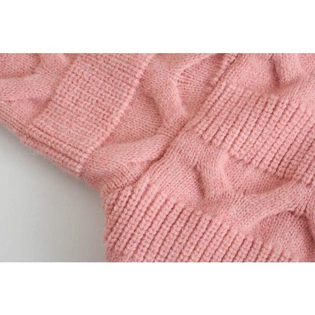 ZARA(ザラ)の🍁11月新作🍠6765◆pink ピンク リボン ニット カーディガン レディースのトップス(カーディガン)の商品写真