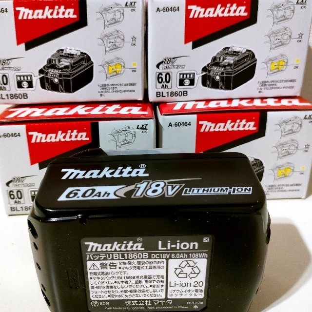 【新品】マキタ純正バッテリー BL1860B 4個SET 18V 6.0Ah