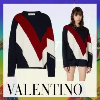 ヴァレンティノ(VALENTINO)の85％オフ！！！定価27万円★ヴァレンティノ Vロゴニット(ニット/セーター)