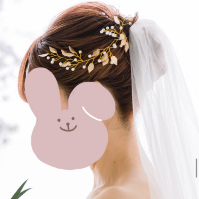 ヘッドドレス　ヘアアクセサリー　結婚式　前撮り ハンドメイドのウェディング(ヘッドドレス/ドレス)の商品写真