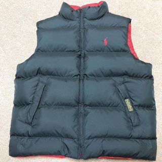 ポロラルフローレン(POLO RALPH LAUREN)の売り切れ。美品◆ラルフローレン◆ダウンベスト リバーシブル160 黒　赤(ジャケット/上着)