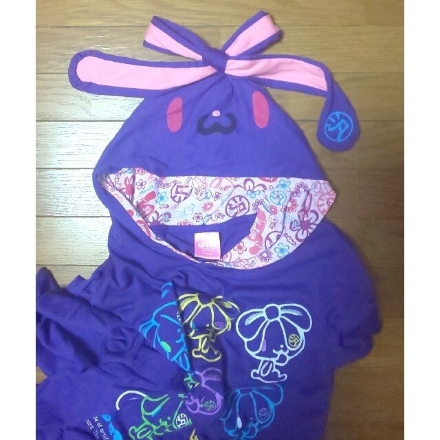 豊富な商品から 💜汎用うさぎ💜 バックプリントの通販 パープル パーカー ロンT Tシャツ(長袖+七分)