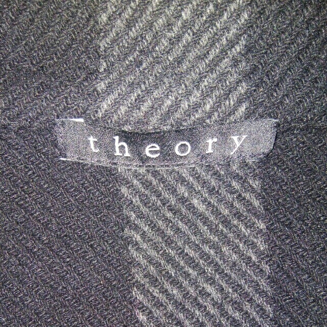 theory(セオリー)のtheory(ｾｵﾘｰ) スタンドカラーストライプハーフコート レディースのジャケット/アウター(ポンチョ)の商品写真