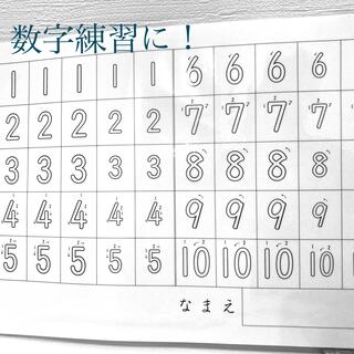 数字読み書き練習　しちだ式　ラミネート加工(その他)