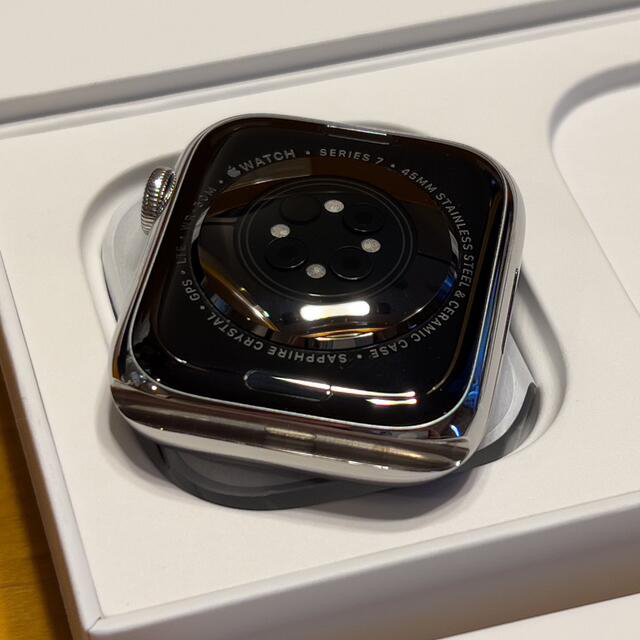 Apple Watch(アップルウォッチ)のApple Watch 7 45mm シルバーステンレスとミラネーゼ メンズの時計(腕時計(デジタル))の商品写真
