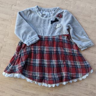 キムラタン(キムラタン)の子供服　ワンピース　女の子　長袖　80　リボン(ワンピース)