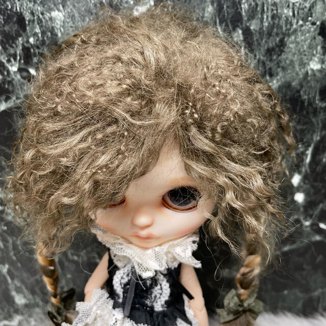 blythe _w-264モカゴールドトップオレンジサーモン✨チベットウィッグ