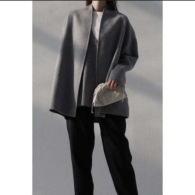 na.e今季コート2021AW Allure Coat_Gray - ノーカラージャケット