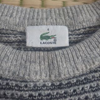 ラコステ(LACOSTE)の1919,ととろ様　LACOSTE　ニット　グレー　サイズ4 (ニット/セーター)