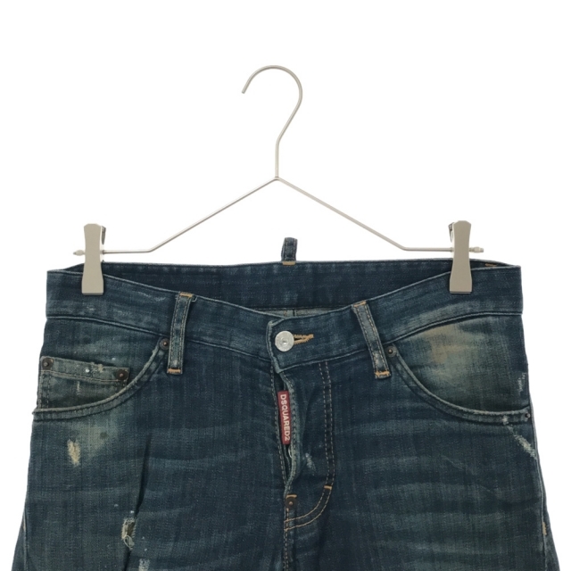 DSQUARED2 ディースクエアード 15AW SEXY TWIST JEAN ダメージ加工ストレッチスキニーデニムパンツ インディゴ レディース S74LA0832