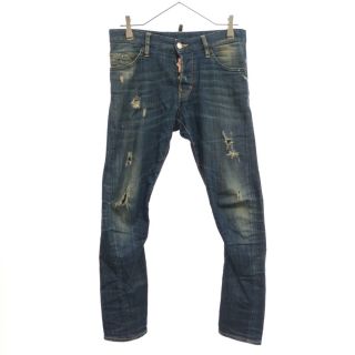 ディースクエアード(DSQUARED2)のDSQUARED2 ディースクエアード 15AW SEXY TWIST JEAN ダメージ加工ストレッチスキニーデニムパンツ インディゴ レディース S74LA0832(デニム/ジーンズ)