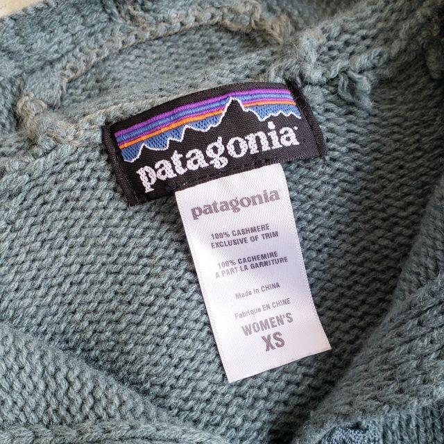 patagonia(パタゴニア)のパタゴニア ☆ カシミヤ ジップアップ ニット パーカー XS グリーン系 レディースのトップス(ニット/セーター)の商品写真