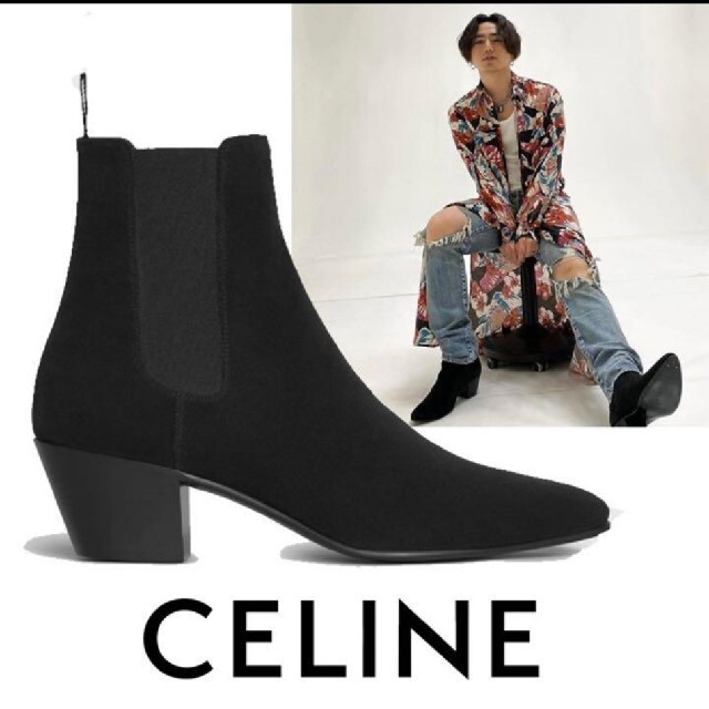 CELINE ジャクノ チェルシーブーツ / スエードカーフスキン41-