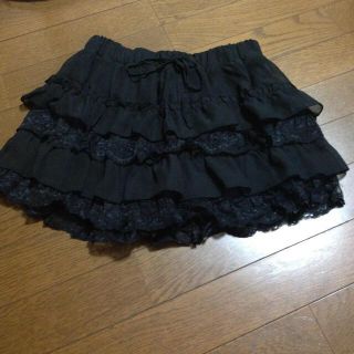 ブラックフリルペチコート(ショートパンツ)