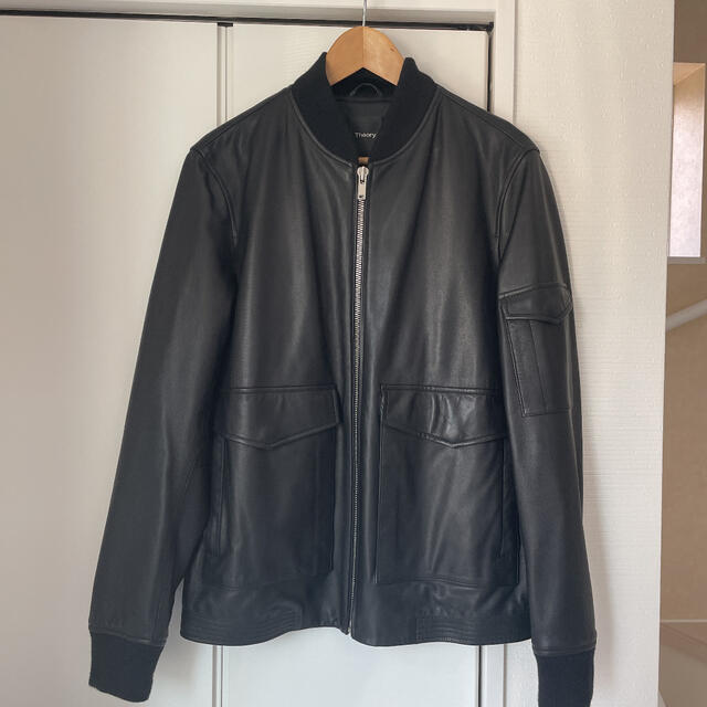 theory - 美品 セオリーレザージャケット MA-1 ライダース ブルゾン 羊