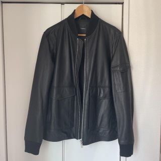 theory - 美品 セオリーレザージャケット MA-1 ライダース ブルゾン 羊