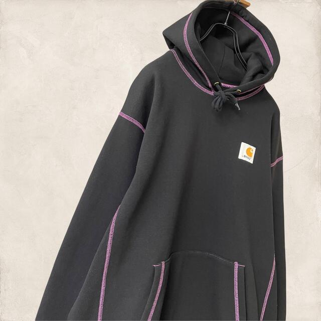 carhartt(カーハート)の美品　コラボ　XL アウェイク×カーハート　ワンポイント　肉厚ステッチ　パーカー メンズのトップス(パーカー)の商品写真